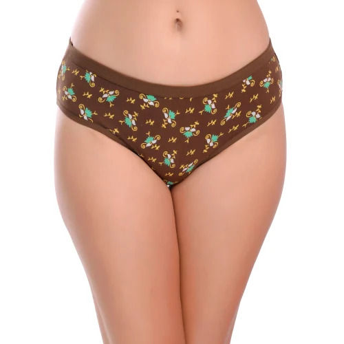 Cotton Hipster Panties - Mid-Rise, Printed Brown | Breathable, Skin-Friendly, Fade, Wrinkle, Shrink Resistant, Hand Washable