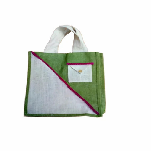 Jute Medium Shopper Bag - Jute, 12x10x3 Inches, Multi Color | Weight Capacity: Up to 2 Kg, Waterproof, Customized Size Available