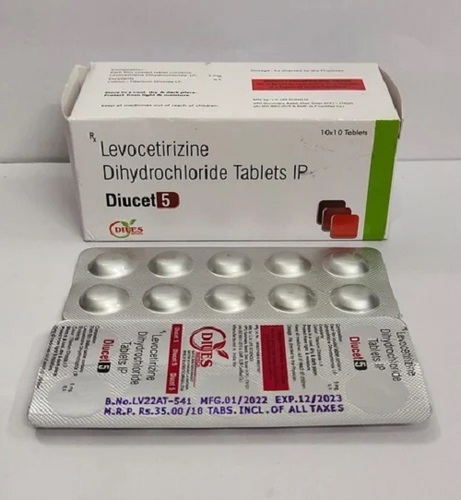 Levocetirizine Hydrochloride Tablets - Prescription Medicine for Hospital and Clinic Use | Available in Convenient Tablet Form, Dosage As Per Prescription Required