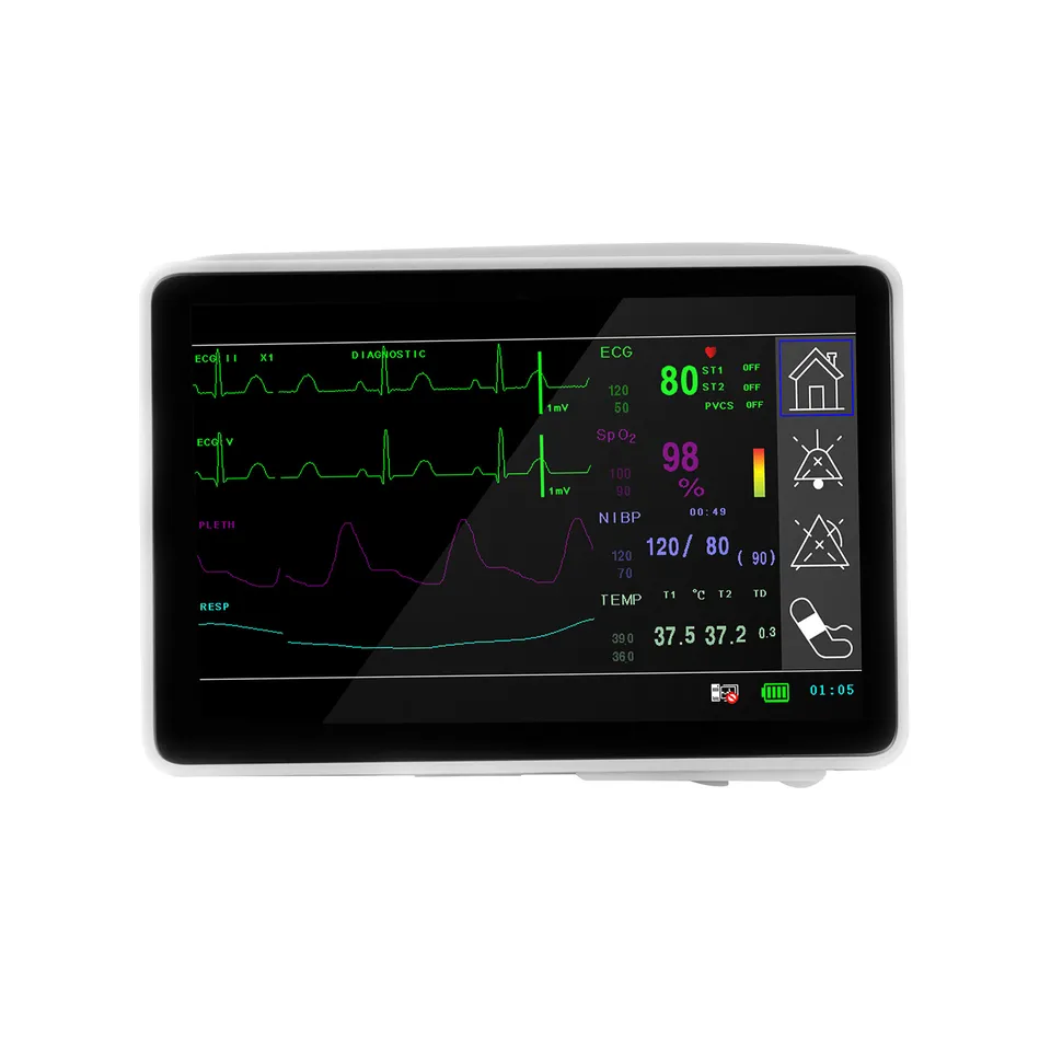 Patient Monitor ICU Vital Signs ECG,NIBP,SPO2,PR,RESP,TEMP 5" CONTEC TS1 NEW