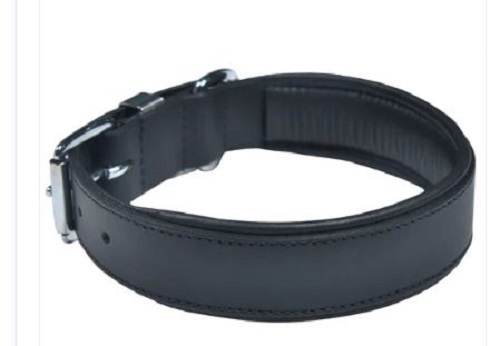 Plain Black Leather Dog Collars - Leather Material, Various Sizes Available, Comes in Various Colors | Skin Friendly, Designer Appearance, Wrinkle Free