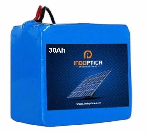 Solar Battery - 30Ah 12.8 Volt Plastic Blue | Heavy-Duty Shock & Heat Resistant Portable with 5-7 Hours Backup
