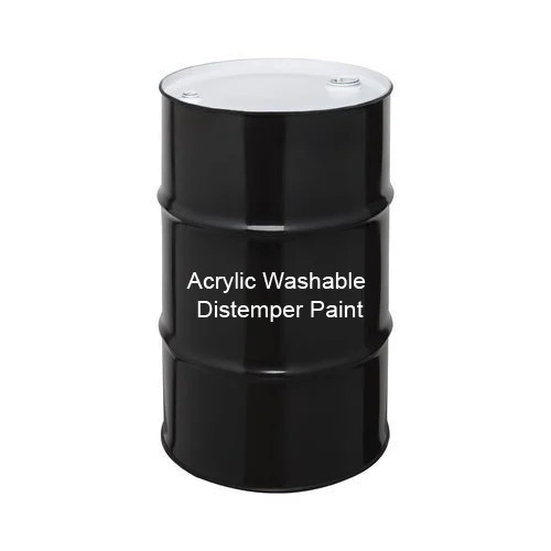 Acrylic Distemper - 25L Barrel, Water Based Liquid Paint for Smooth Matt Finish - Industrial Grade, 99.9% Purity