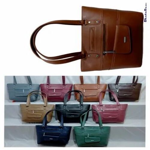Ladies Designer Handbags - Premium PU Leather, Light Brown Color, Optimum Quality, Attractive Design, Lightweight, Casual Wear, Customize Size, Plain Pattern