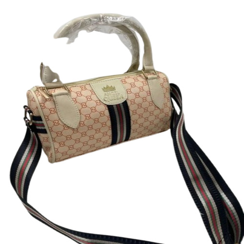 Ladies Printed Leather Hand Bag - Lightweight, Casual Use, Light Brown Color, Attractive Design, Custom Size, Premium Quality, 10 Color Options