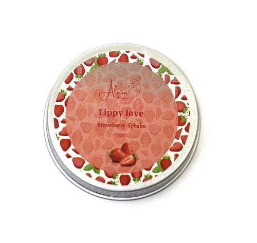 Lippy Love - 15 Gram Sweet Strawberry Lip Balm | Deep Moisturization, Natural Ingredients, Glossy Finish, Smooth Texture, Protects Against Dryness, Suitable for All Skin Types