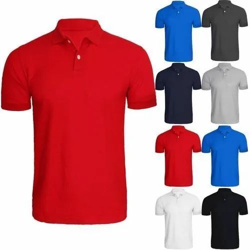 Mens Collared T Shirts - Soft Touch Fabric, Eye-Catching Look, Neat Stitching | Skin-Friendly Design, Available in Various Colors and Sizes