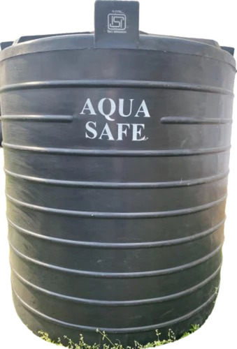 AquaSafe - 5000 Ltr ISI Marked Cylindrical Vertical Water Storage Tank | Black, Heavy Duty Plastic, Food Grade, 11.58 mm Thickness, Maximum Sun Ray Resistance