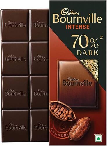 Bournville Chocolate - Solid Sweet Chocolate, 80 Grams, Brown Bar & Cube Shape | 100% Pure Vegetarian, Hygienically Packed, Chemicals Free, Ready to Eat
