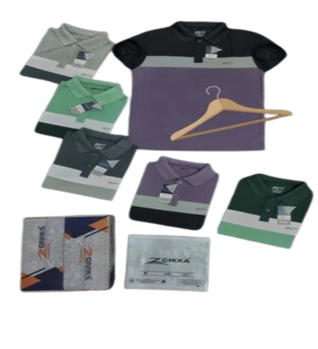 Dry Fit T Shirts - Dri Fit Cotton Blend Regular Fit Multicolor | Polo Collar Short Sleeves Adult Sizes XL to XXXL Plain Pattern