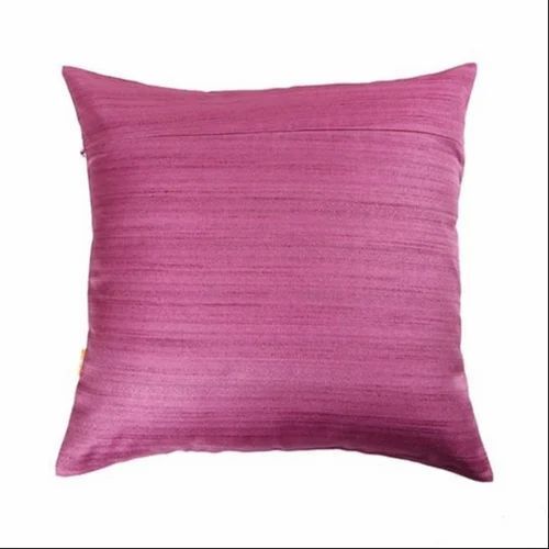 Mauve Purple Woven Solid Cushion Cover - 100% Cotton, 18 x 18 Inches, Multi Color, Hand Painted Design , Embroidered Pattern for Seat and Chair