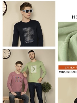Men's T-Shirts - Cotton Fabric, Sizes 36/38/40 | Full Sleeve, Printed Design, Suitable for All Seasons