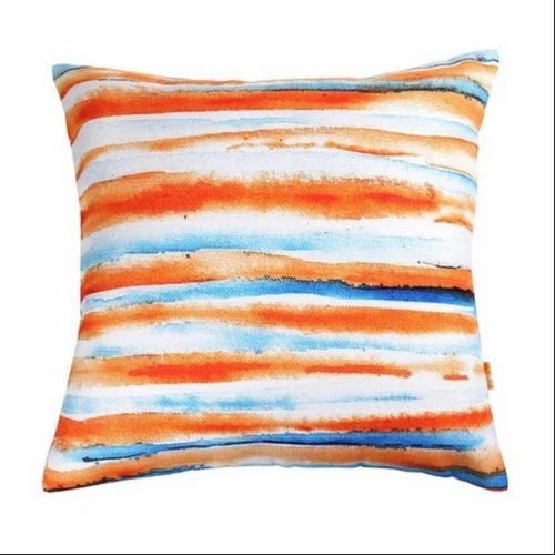 Strokes Canvas Printed Cushion Cover - Premium Quality 16x16 Inches Multicolor Hand Painted Brush Strokes Design | 100% Polyester, Square Shape, Zipper Closure