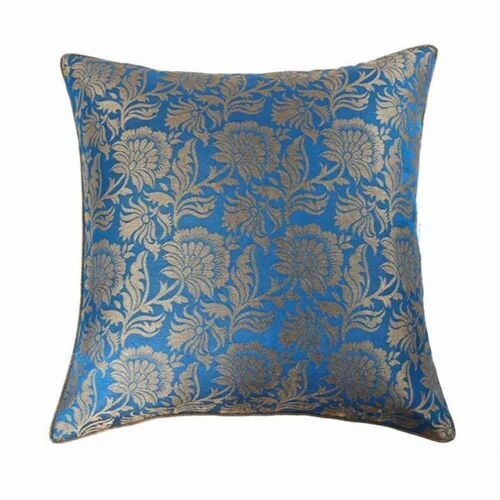 Turquoise Jacquard Cushion Cover