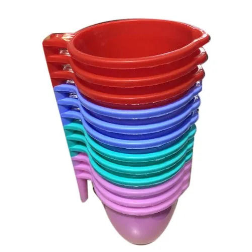 Bathroom Plastic Mug - 1 Liter, Durable Lightweight Design with Ergonomic Handle, Stackable and Easy to Clean, Available in Red, Green, Blue, Pink