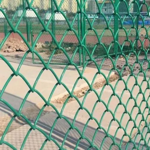 Chain Links Fence - Metal, Green Color, Corrosion Resistant, High Strength | Durable for Commercial Fencing, Ideal for Sports Fields