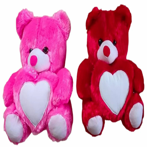 Combo Teddy Bear - Fiber Filling 15 Inch Size Red and Pink Fur Color | Suitable for Ages 5-19 Customizable Size Option Multi-color Appeal