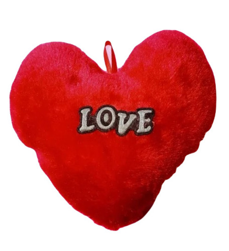 Heart Shape Stuffed Pillow - Microfiber Filling, 18 Inch Size, Red Fur Material | Plain Dyed Cover, Ideal for Kids Playing and Decoration