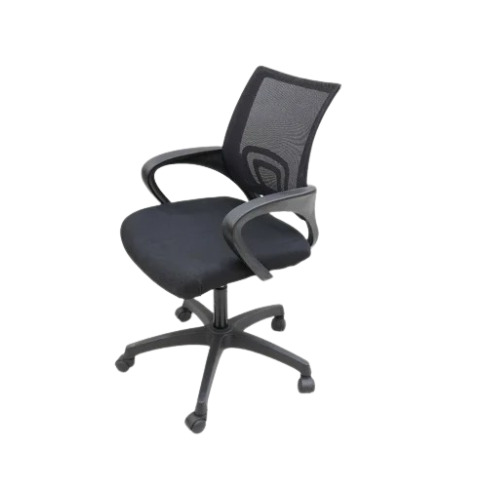 High Back Polyester Office Chair - 18-19 Inch Adjustable Height, Fixed Arms, Easy To Clean, Water Resistant, Durable Modern Design