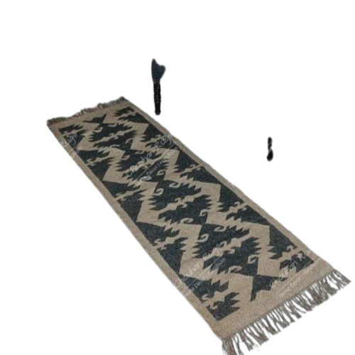 Kilim Runner Rug - Handmade Jute, Customized Sizes Available , Multicolor Design with Quick Drying and Washable Features