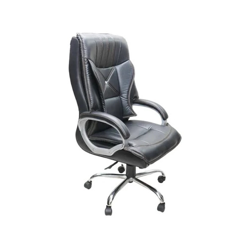 Leatherette Office Chair - High Back, Height Adjustable, Leatherette Seat, Stainless Steel Frame | Modern Appearance, Durable, Easy to Use, Office Application