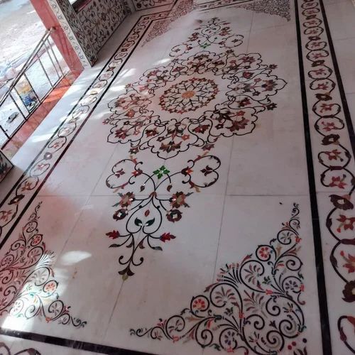 Marble Inlay Flooring Work - Color: Customiz