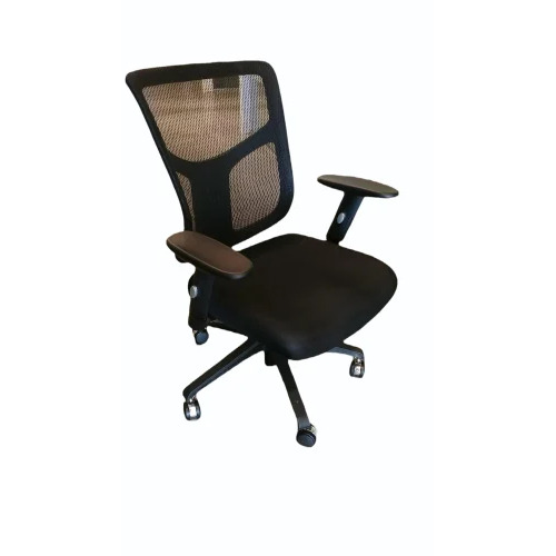 Executive Chair - Medium Back, Adjustable Arms, Polished Finish, Modern Design, Easy to Clean, Durable, Ideal for Home and Hotels, Black Color