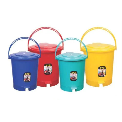 Plastic Pedal Dustbin - Color: Red