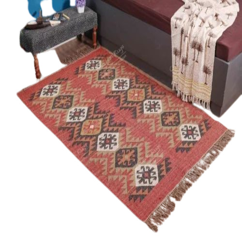 Rug Vintage Rug - Handwoven Jute, All Size Available, Multicolor Rectangular Shape | Quick Drying, Washable, Customized Design for Home Textile