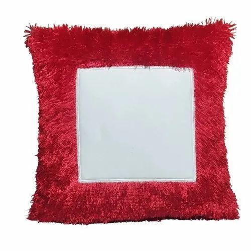 Sublimation Magic Cushion - Fur Material, Medium Size, Red & Pink Color, Square Shape | Premium Quality, Optimum Condition, Plain Pattern
