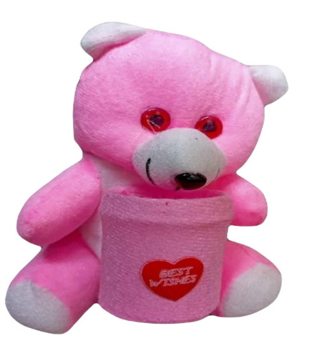 Teddy Bear Soft Toy - Fur Material, 40 cm Size, Pink Color | Polyfill Stuffed, Hand Washable, Perfect for Kids Aged 0-3 Years