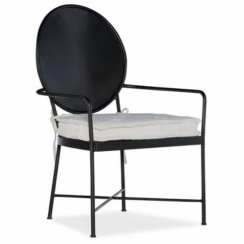 Designer Metal Chair - Iron, Premium Grade, Black Color, Powder Coated Finish | Eco-Friendly, With Armrest, Optimal Design for Home Use