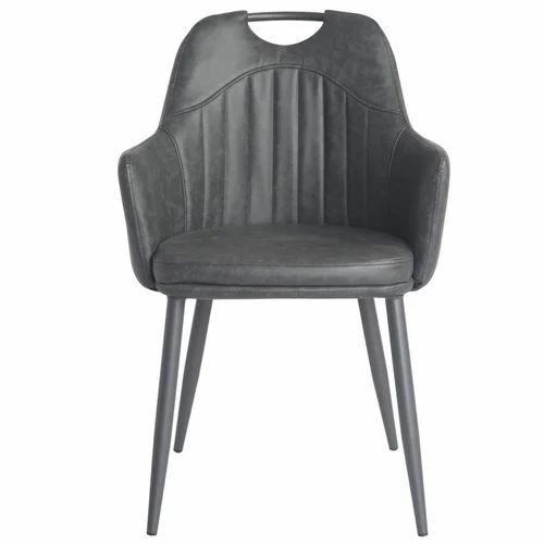 Iron Upholstered Chair - Premium Quality Mild Steel, Solid Gray Modern Design , Designed for Dining Areas & Restaurants