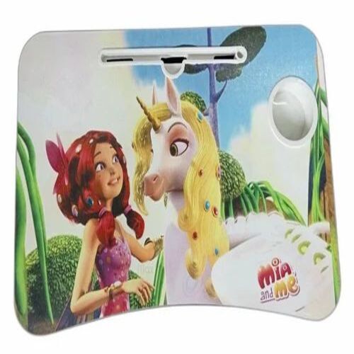 Portable Bed Table - Wooden, 60x40 cm | Foldable, Premium Quality, Optimum Height of 11 Inches, Mia & Me Design