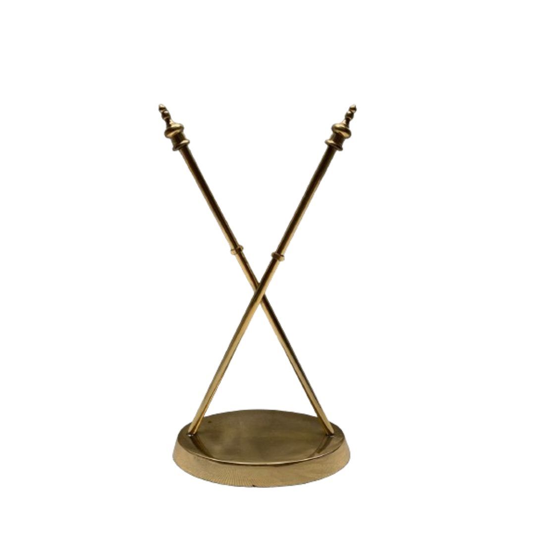 Table Flag Cross Brass Stand