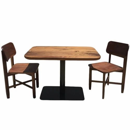 Wooden Cafe Chairs - Premium Quality, Square 2-Seater Design | Eco-Friendly, Multicolor & Brown, Powder Coated Finish, Perfect for Home Use