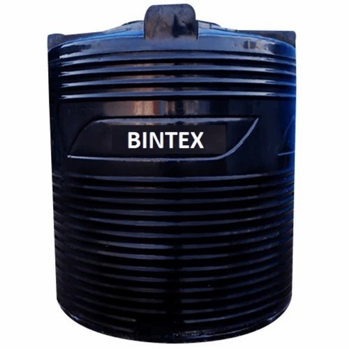 Bintex PVC Water Tank - HDPE Plastic, 1500 Litre Capacity, Black Color, Food Grade Material, Double Layer Design | Round Shape, New Condition