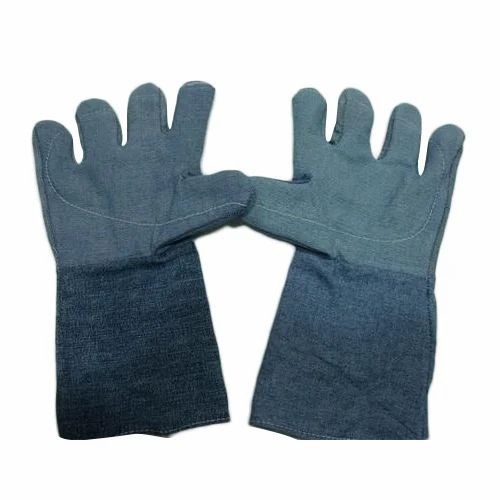 Cotton Industrial Hand Gloves - Standard Size, Blue Color | Premium Quality, Water Proof & Breathable Features
