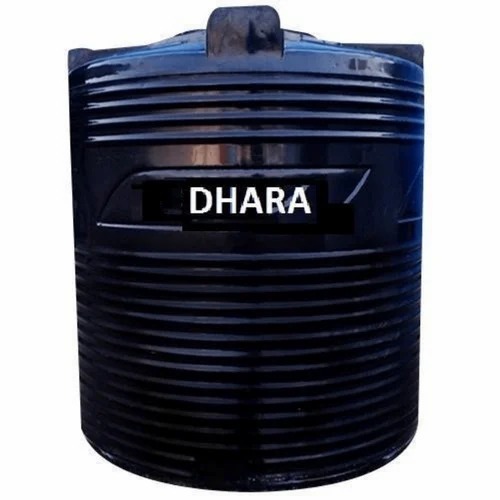 Dhara Triple Layer Water Storage Tank - Pvc, 5000-10000 L Capacity, Black Color, Food Grade Quality, Round Shape, Versatile Usage