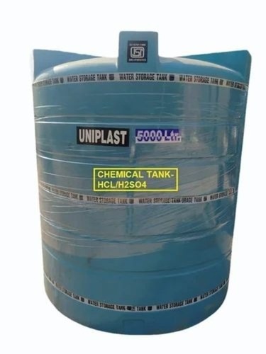 HDPE Chemical Storage Tank - 5000 L Chemical Grade, Heavy Duty Vertical Cylindrical Design, Smooth Finish, Ideal for Industrial Use