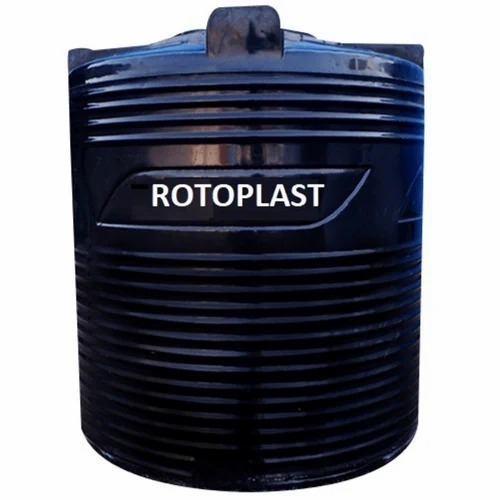 Hdpe Water Tanks - 1500L Single Layer, Food Grade Plastic, Round Shape, Black Color