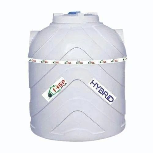 Hgp Hybrid Double Puff Water Tank - Plastic HDPE 5 Layer Design White Color | Food Grade Cylindrical Shape Maintains 15-20Â°C Water Temperature