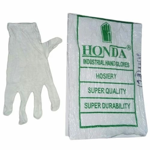 Hoseiry Gloves - Hosiery Material, Standard Size, White Color | Breathable, Waterproof, Full Finger Style, Industrial Use