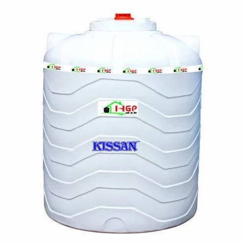 Kissan Four Layer Water Tank - HDPE, 500L, White | Food Grade, Round Shape, Single Puff Body, Ideal for Water Storage