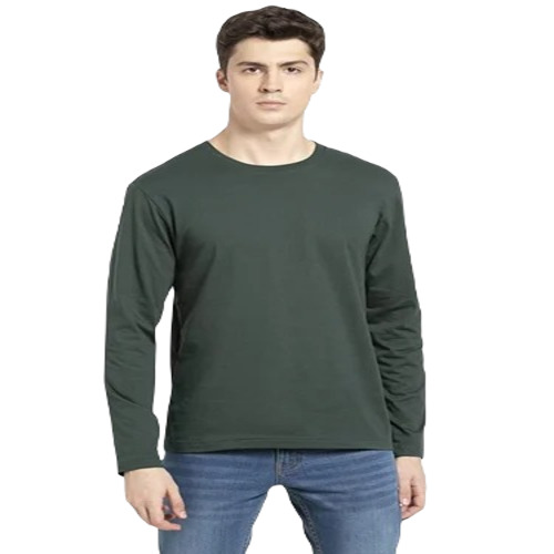 Men's Casual Wear T-Shirt - Attractive Pattern, Regular Fit , Cotton Fabric, Long Sleeves, O-Neck Collar, Available Sizes S to XL, Color Grey