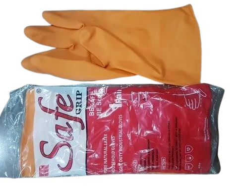 Plain Industrial Rubber Hand Gloves - Rubber