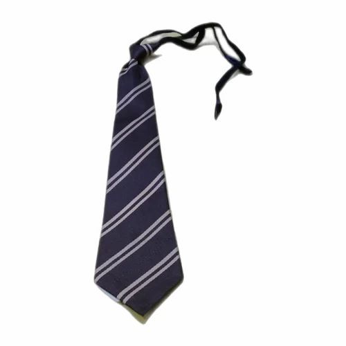 Polyester Navy Blue School Tie - 100% Polyester, Medium Size, Navy Blue Color | Anti-Wrinkle, Waterproof Features for School Use