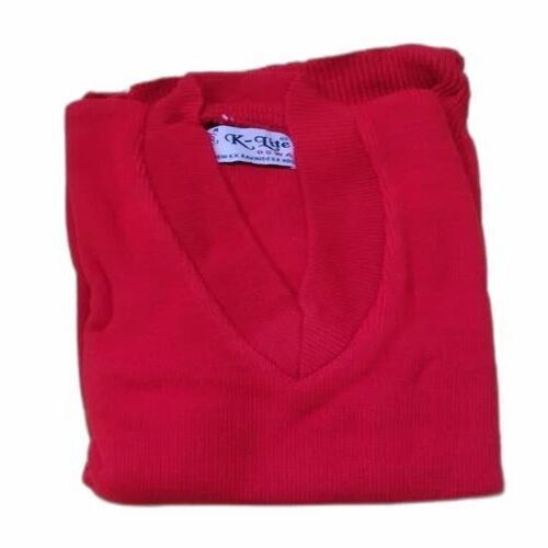 Red Woolen School Sweater - Woolen Material