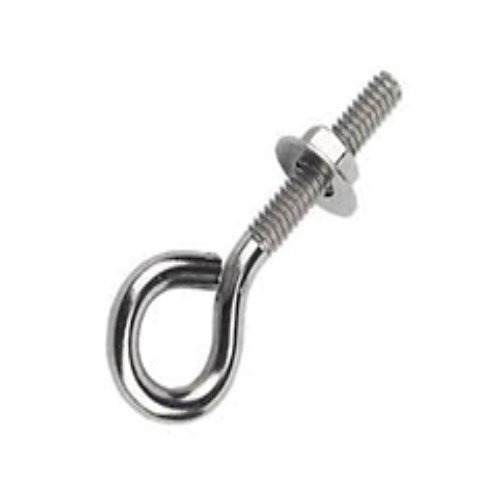 Round Eye Bolts - Industrial Grade, 1" Inch Diameter, Silver Color | Corrosion Resistant, Hardened & Tempered, Polished Finish, Very Good Quality