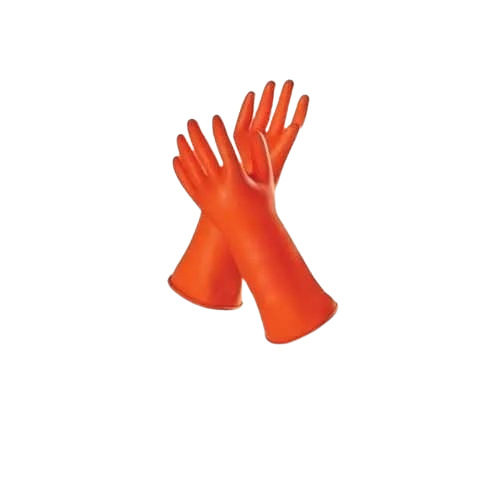 Honda Acid & Chemical Rubber Gloves - Premium Unlined Industrial, Orange Waterproof Rubber, Optimum Quality, Plain Pattern